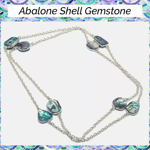 Abalone Shell Gemstone Handmade Station Necklace - Picture 3 of 3